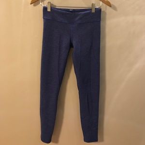Blue Herringbone Ankle Length Leggings